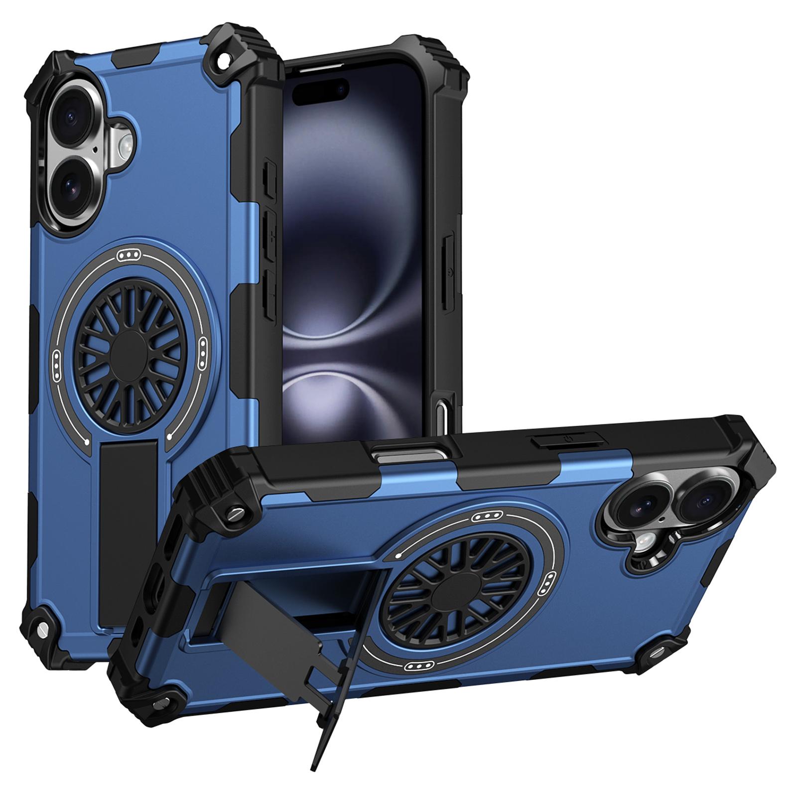 

For iPhone 16 Plus Magnetic Case Kickstand TPU + PC Drop Defend Phone Cover B