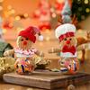 Set of 6 Festival Fabric Christmas Treat Boxes Delicate Festival Gingerbreads Man Candy Containers for Christmas Sweets