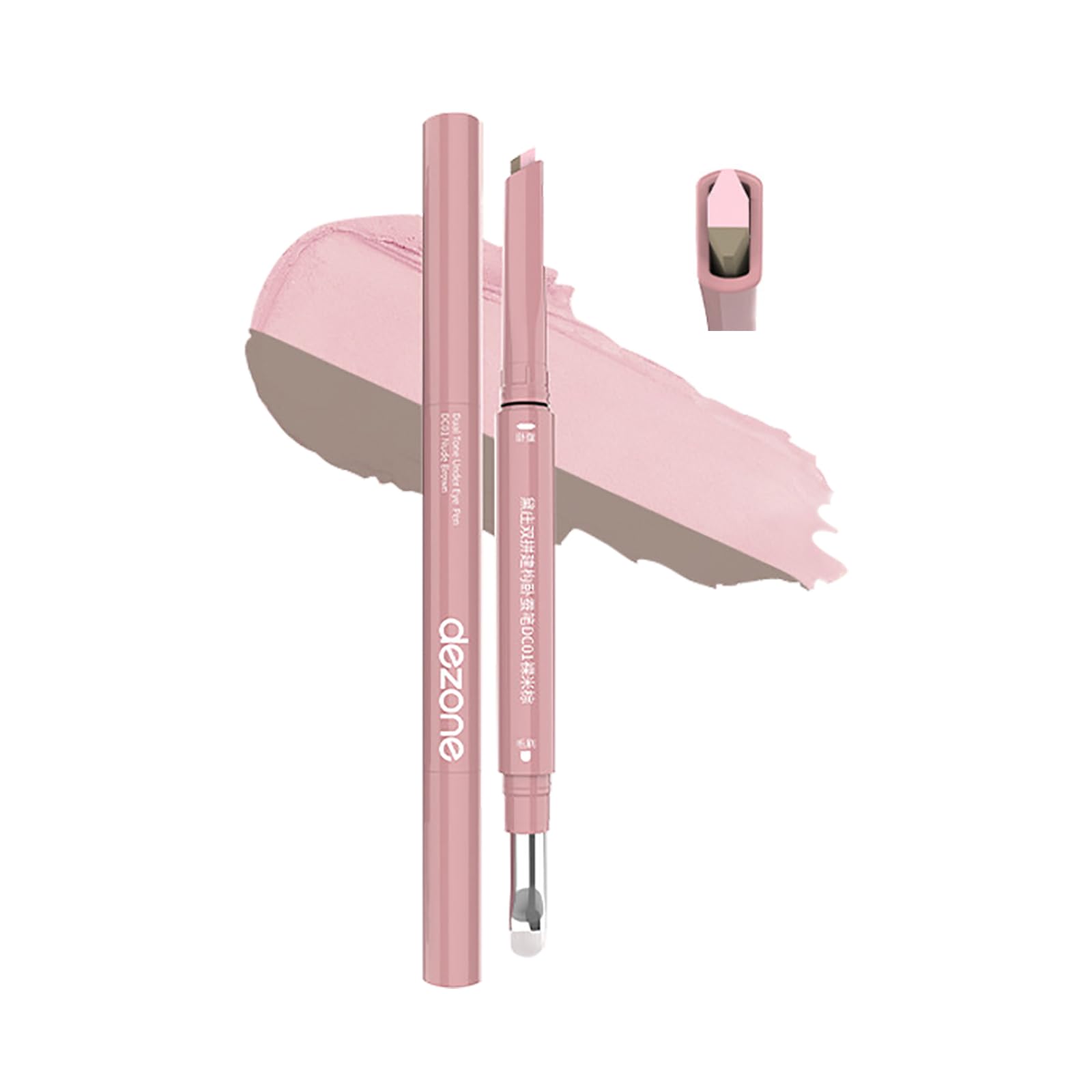 

Dezone 2-in-1 Under-Eye Bag Pencil: Double-headed, high-adhesion eyeshadow, hypoallergenic liner, natural look, long-lasting, plump,