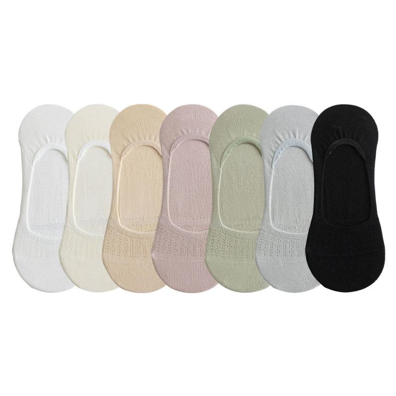 Female Summer Thin Pure Cotton Mesh Boneless Shallow Mouth Invisible Non Slip Non Drop Heel Socks