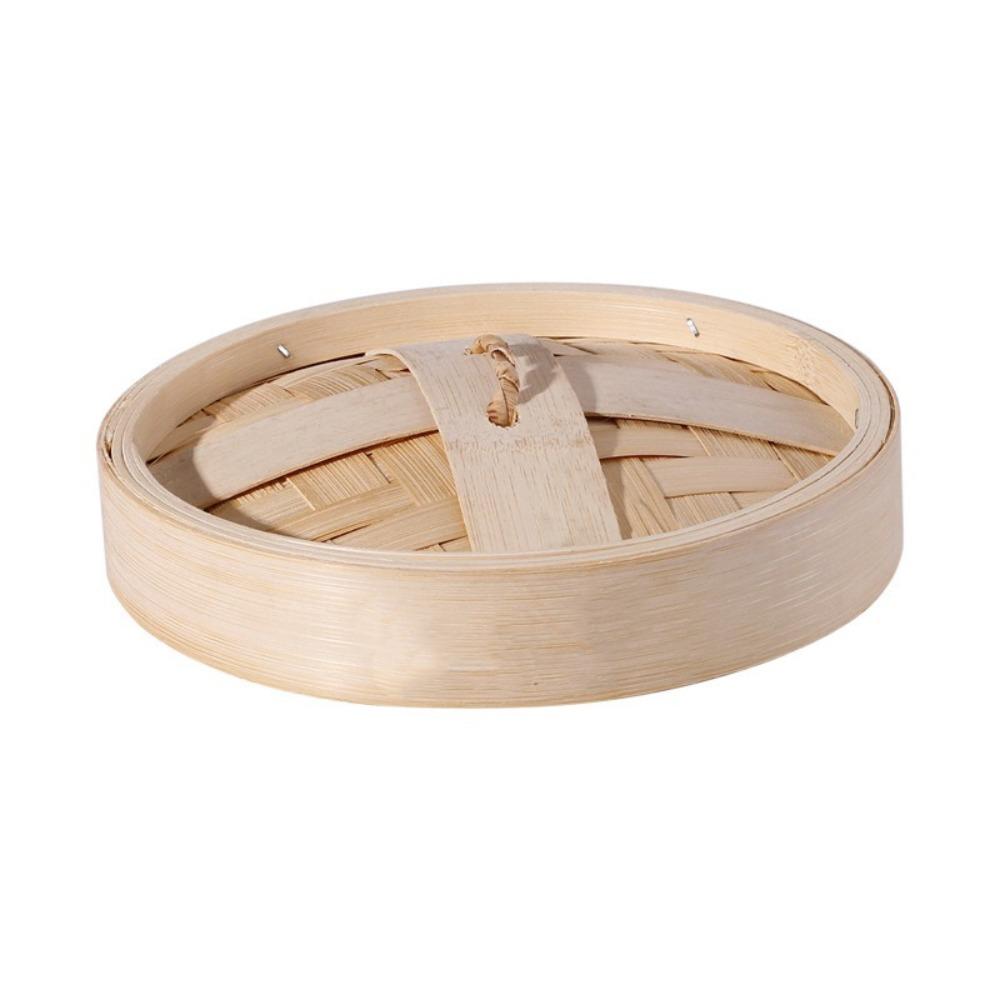 With Handle Bamboo Steamer Round Stuffed Bun Steamer Household Bamboo Steam Basket  Dumpling