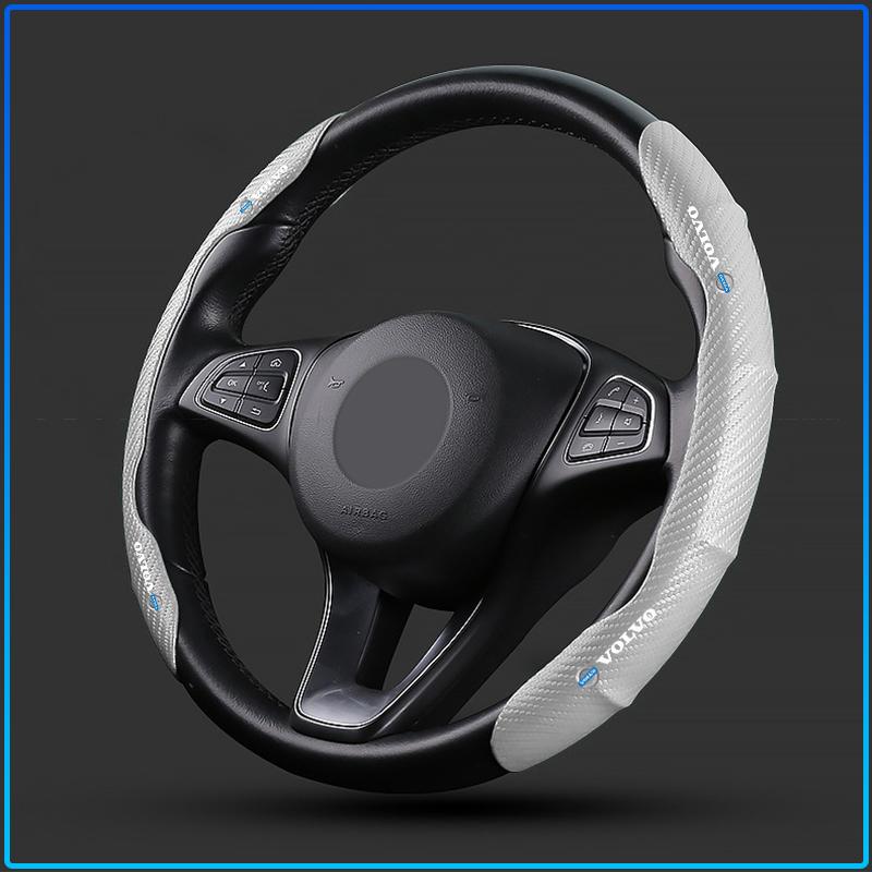 Non-Slip Universal Carbon Fiber Car Steering Wheel Cover For Volvo Rdesign XC90 S60 XC60 V70 S80 S40 V50 V40 V60 C30 S70
