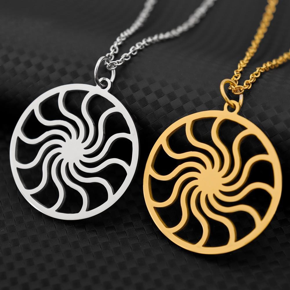 New Fashion Trend Simple Spiral Pendant Sun Necklace Sunshine Charm Necklace