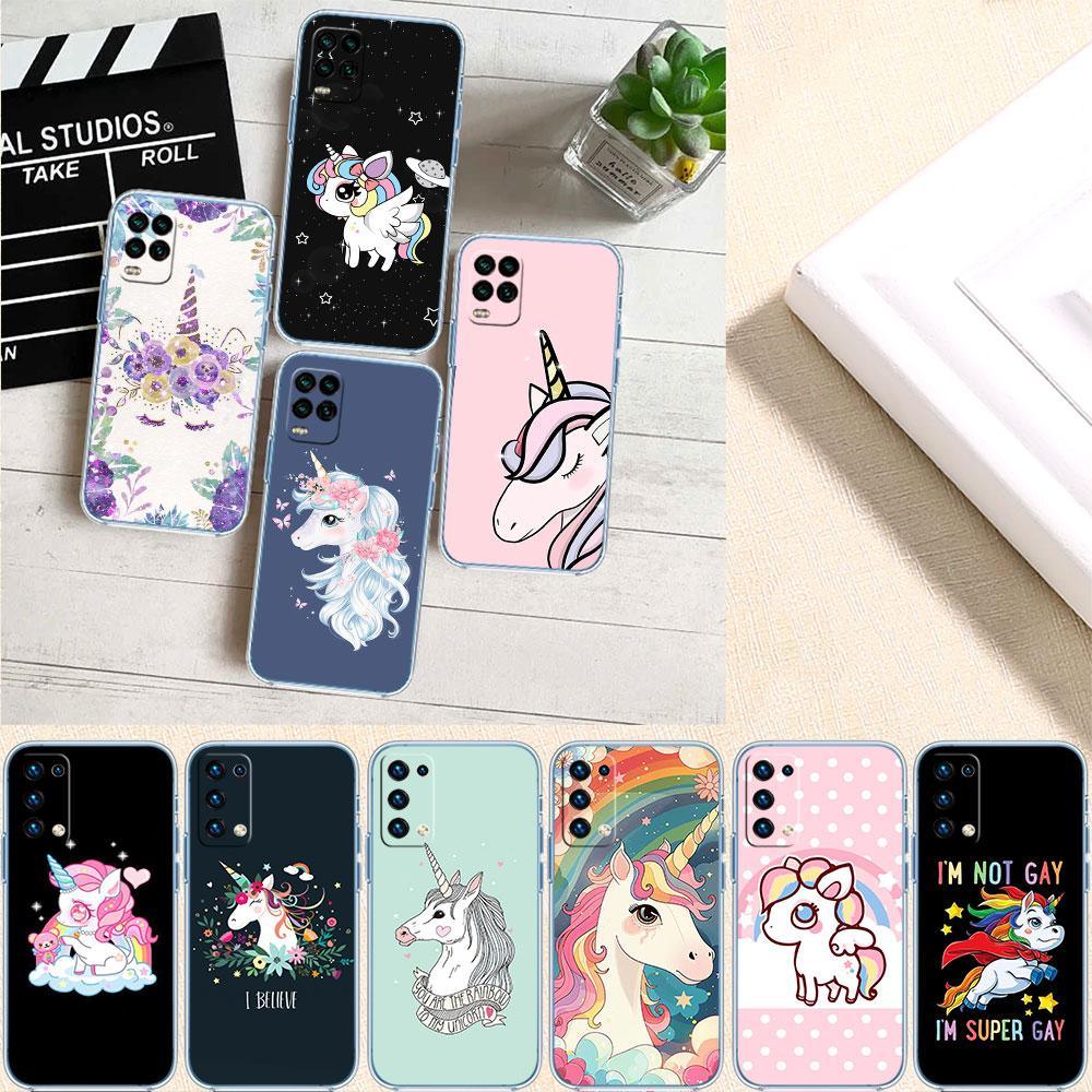 CJ103 Unicorn Cute Soft Shell Transparent Phone Case for Motorola Moto G7 G8 G9 G84 G85 G73 G24 G15 Z2 Play Power Plus