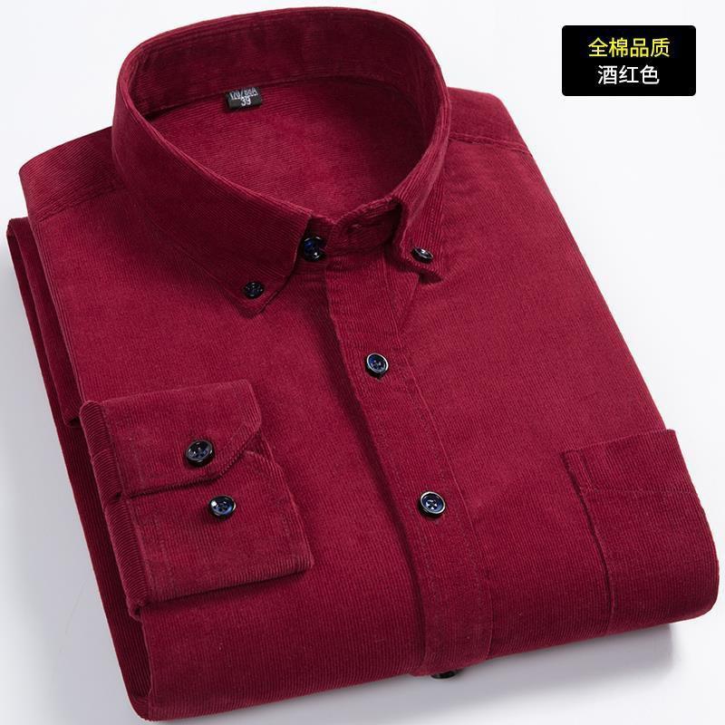 Toamnă/Iarnă New Bumbac velur, Plus Size Cămăși Casual Top pentru bărbați Solid