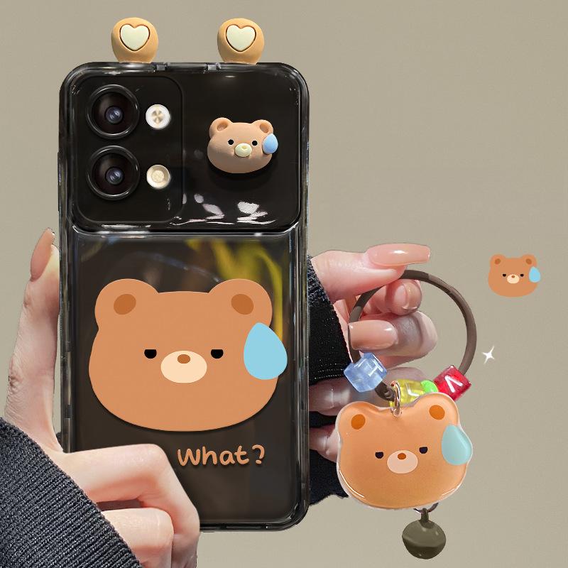 Applicable To Xiaomi 13 Mobile Phone Case 12/10s Frog Doll Pendant Redmi K50/60pro Flip Mirror Note9