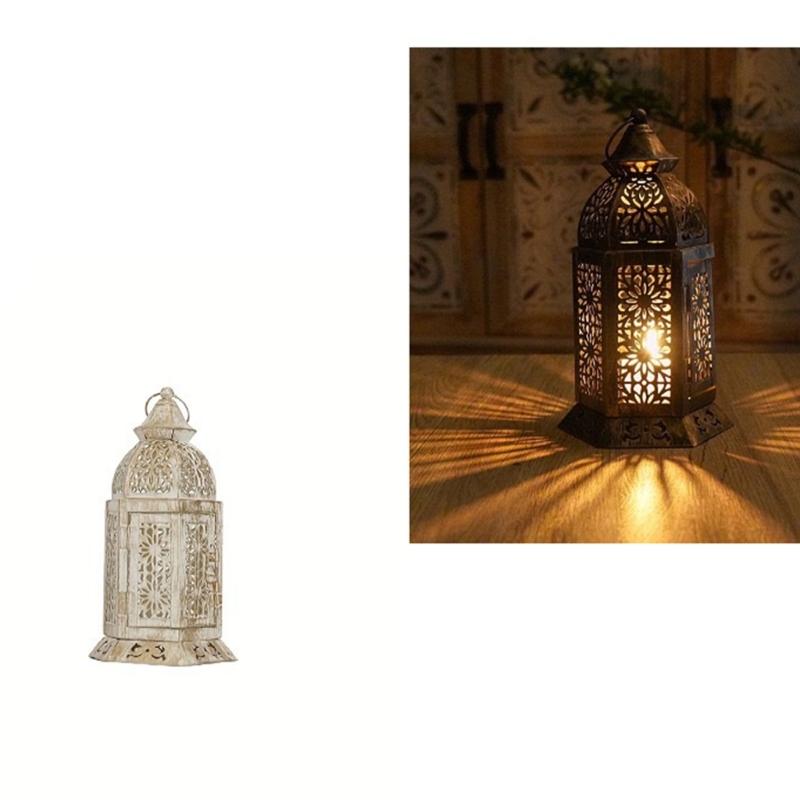 Retro Iron Candle Stand with Accessible Front Enhancing Holiday Celebration and Living Room Ornament Candle Stand