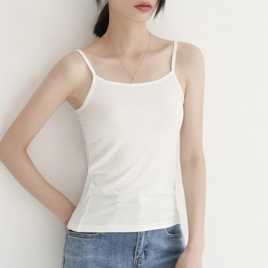 Summer Vest Sling Sleeveless Slim Version Tops Solid Color Soft Elastic Tank