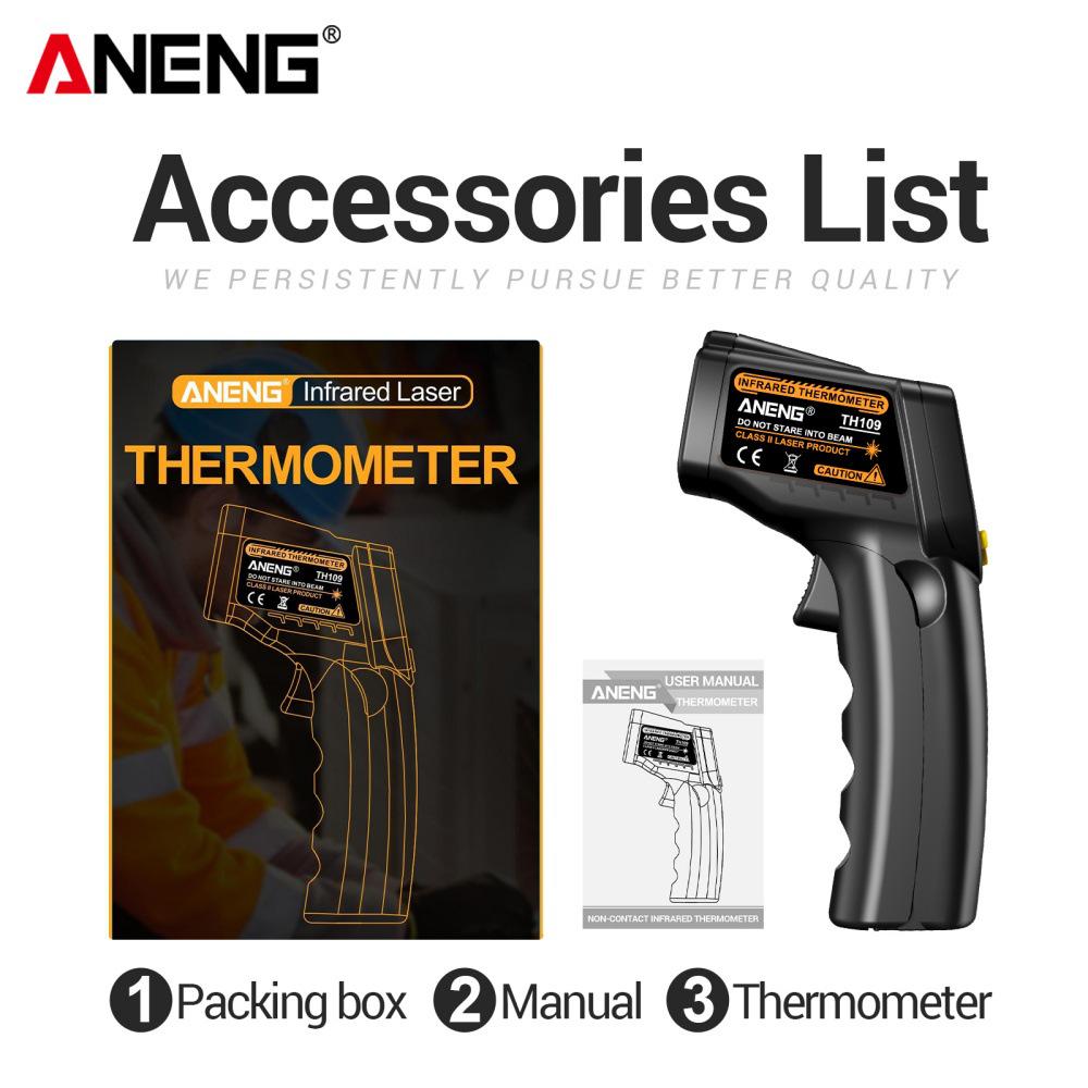

ANENG Non-contact High-Precision Infrared Thermometer for Industrial, Kitchen, Oil, and Water Temperature Measurement.