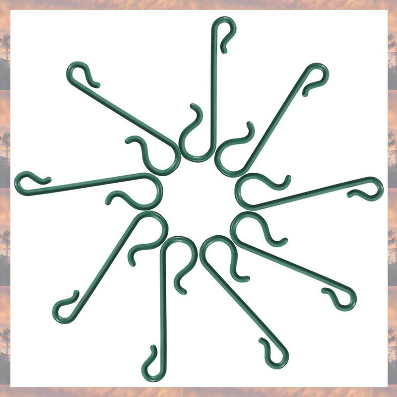 2025 Trend 100 Packs Plastic Green Bauble Hooks For Hanging Christmas Tree Decorations,Christmas Wreath,Ornament And Lights Hang