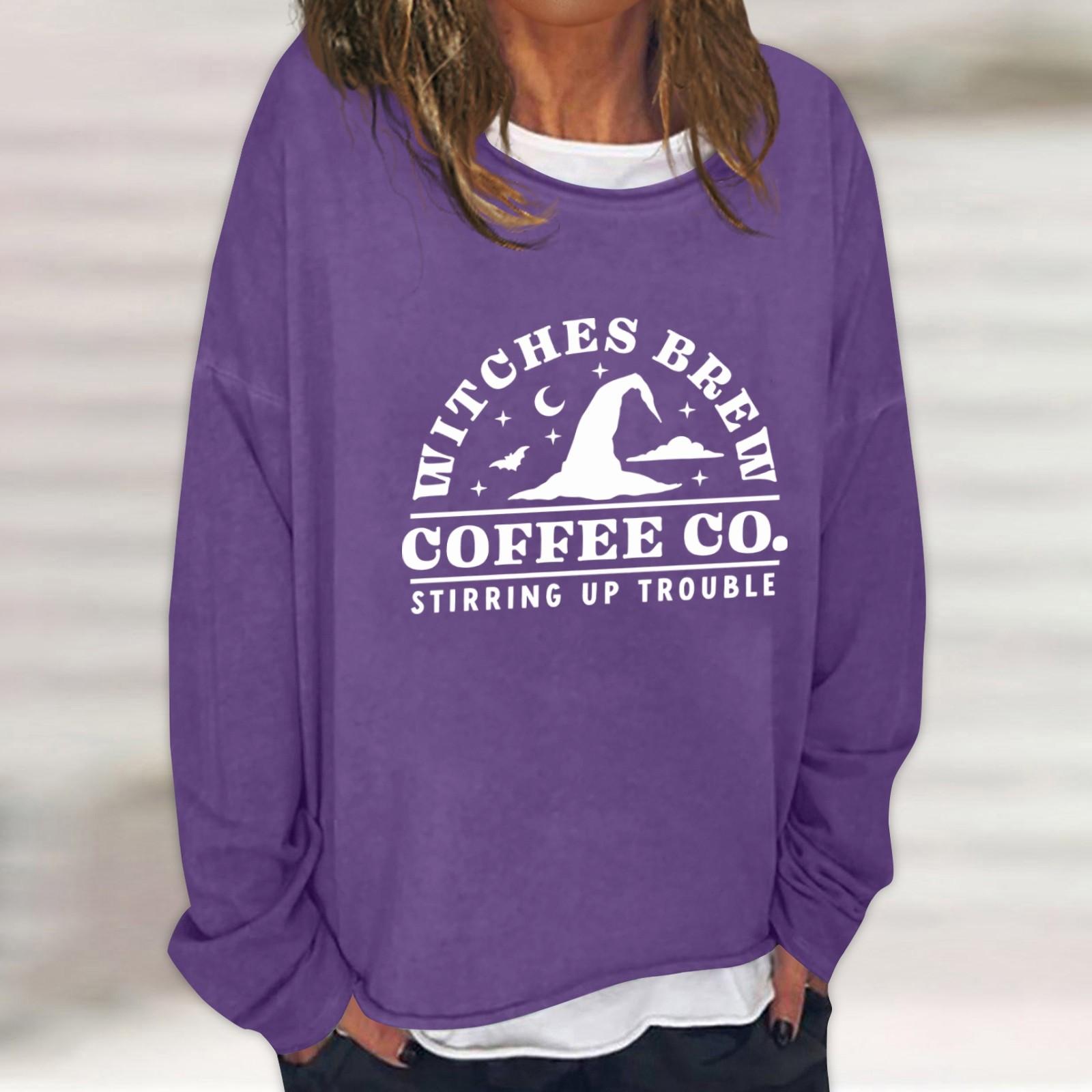 Женская повседневная модная винтажная толстовка с длинным рукавом и круглым вырезом — фото 8