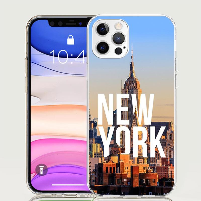 

NYC New York City Phone Case For iPhone 17 Air 16 15 Plus 11 14 Pro Max 13 Mini 12 7 8 + SE Pattern Art Customized Cover 17 Air iPhone 16E