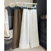 High-end Curled Wide-leg Suit Pants Women's Spring, New High-waisted Loose and Thin Casual Straight-leg Pants