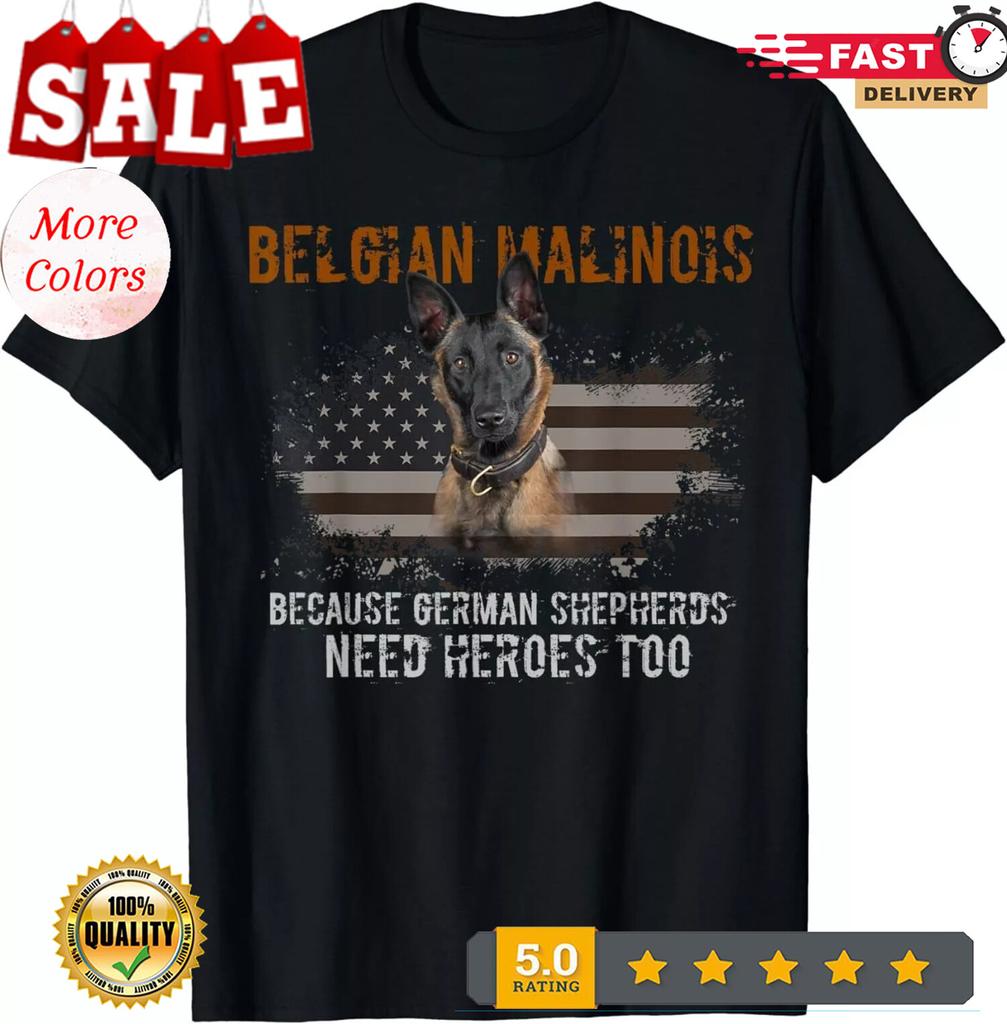 Belgian Malinois American Flag Funny T-Shirt Dog Gift Unisex T-Shirt