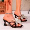 Niche Design Butterfly Flip-flops High Heels Spring and Autumn New Women's Fairy Temperament Block Heel Sandals