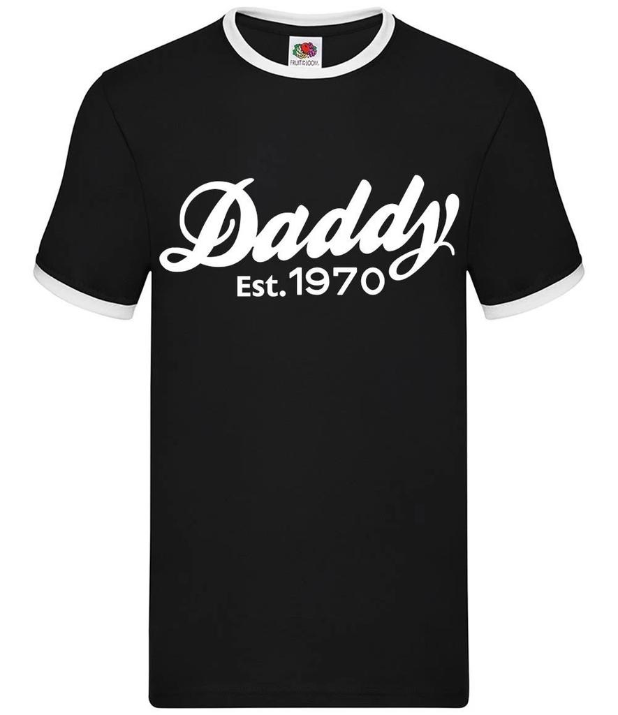 Daddy Est. 1970 - Mens Ringer - Fathers Day 53rd 53 Dad Birthday Age