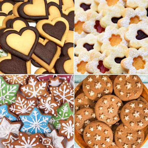 Set of 12 Stainless Steel Cookie Cutters - Round, Heart, Star, Flower, DIY Moulds - Large, Medium, and Small - Perfect for Baking, Confectionery, Birt