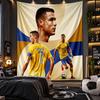 Wandbehang Wandteppich Cristiano Ronaldo Druck Stoff für Wohnzimmer Schlafzimmer Heimdekoration