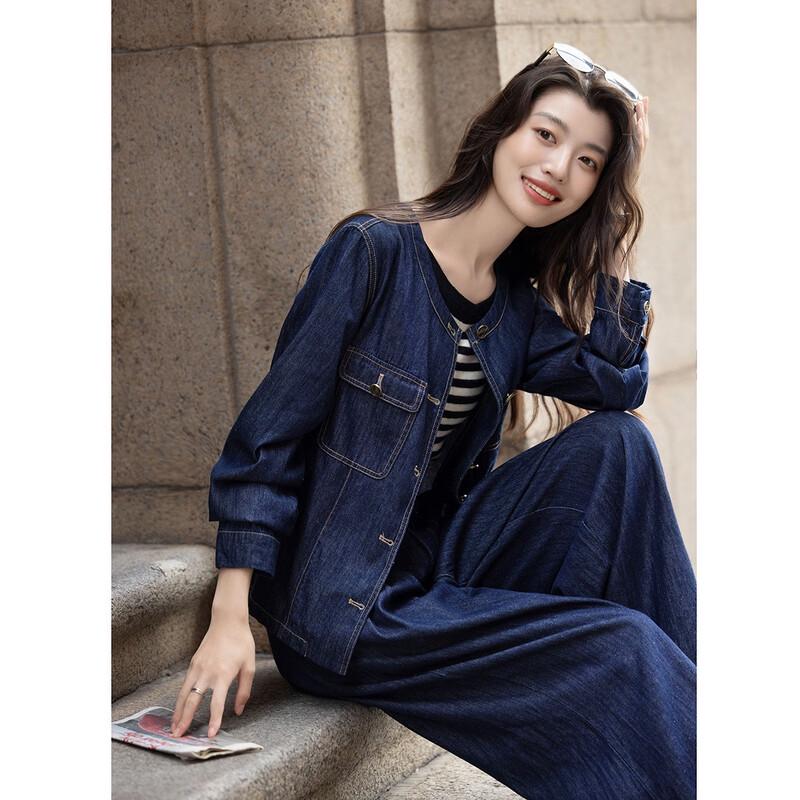 Completo due pezzi in denim e cotone nuvola da donna Demana