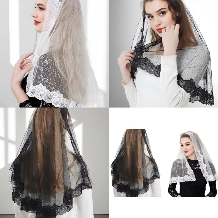 Single Short Tulle Bridal Veils Modern Mantilla Veils Lace Shawl Wrap for Wedding Ceremony Chapels Event Head Accessory
