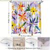 1pc Playful Abstract Floral Watercolor Shower Curtain, Pale Purple and White with Bright Yellow, Orange, Red, Purple, and Gree