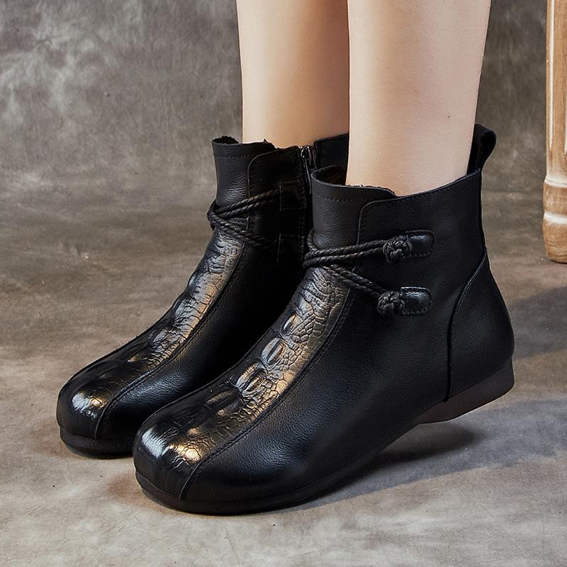 

Ретро Новые женские туфли осень и зима Мягкие нескользящие ботинки из бархата и хлопка из воловьей кожи Водонепроницаемые туфли 39 чёрный