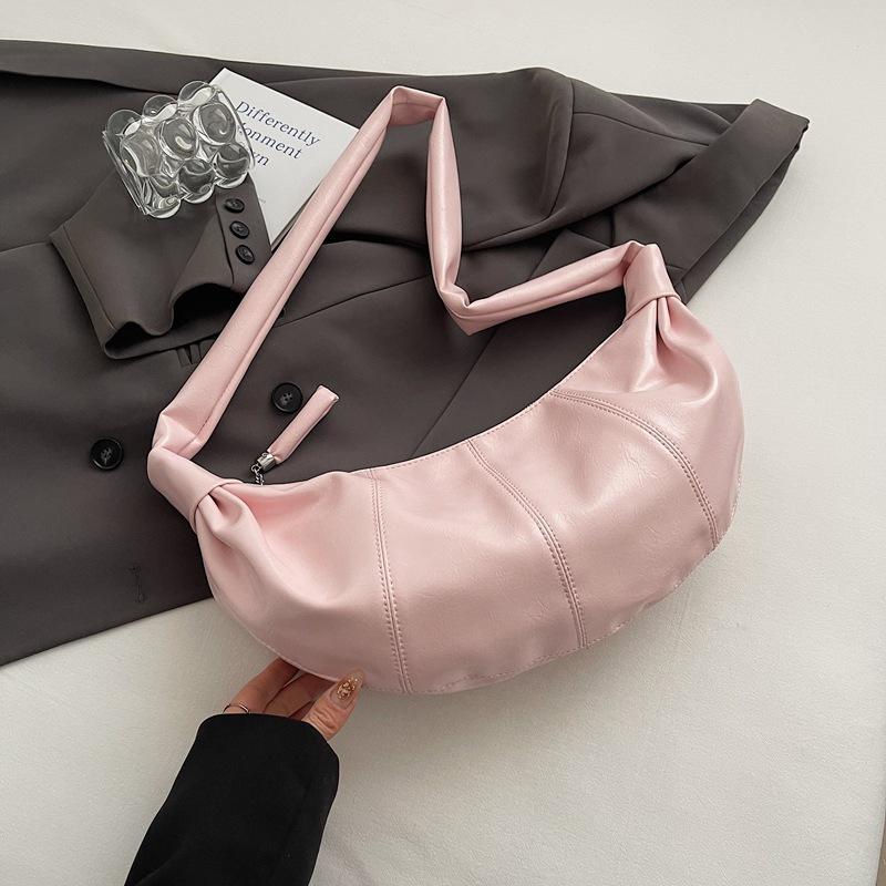 Casual Personality Large Capacity Crossbody Dumpling Bag Women's 2025 Summer New Trendy Niche Solid Color Simple Shoulder Bag