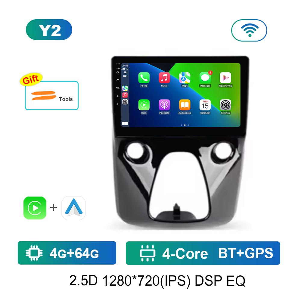 10'' for Peugeot 108 For Toyota Aygo B40 2014 - 2021 Car Radio Multimedia Player Android OS BT 4G Carplay DSP Stereo Auto Tools