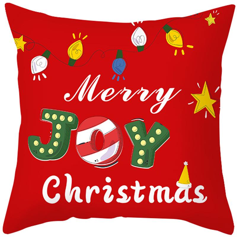New Christmas Pillow Case Printed Peach Skin Living Room Bedroom Sofa Cushion Home Pillow Case