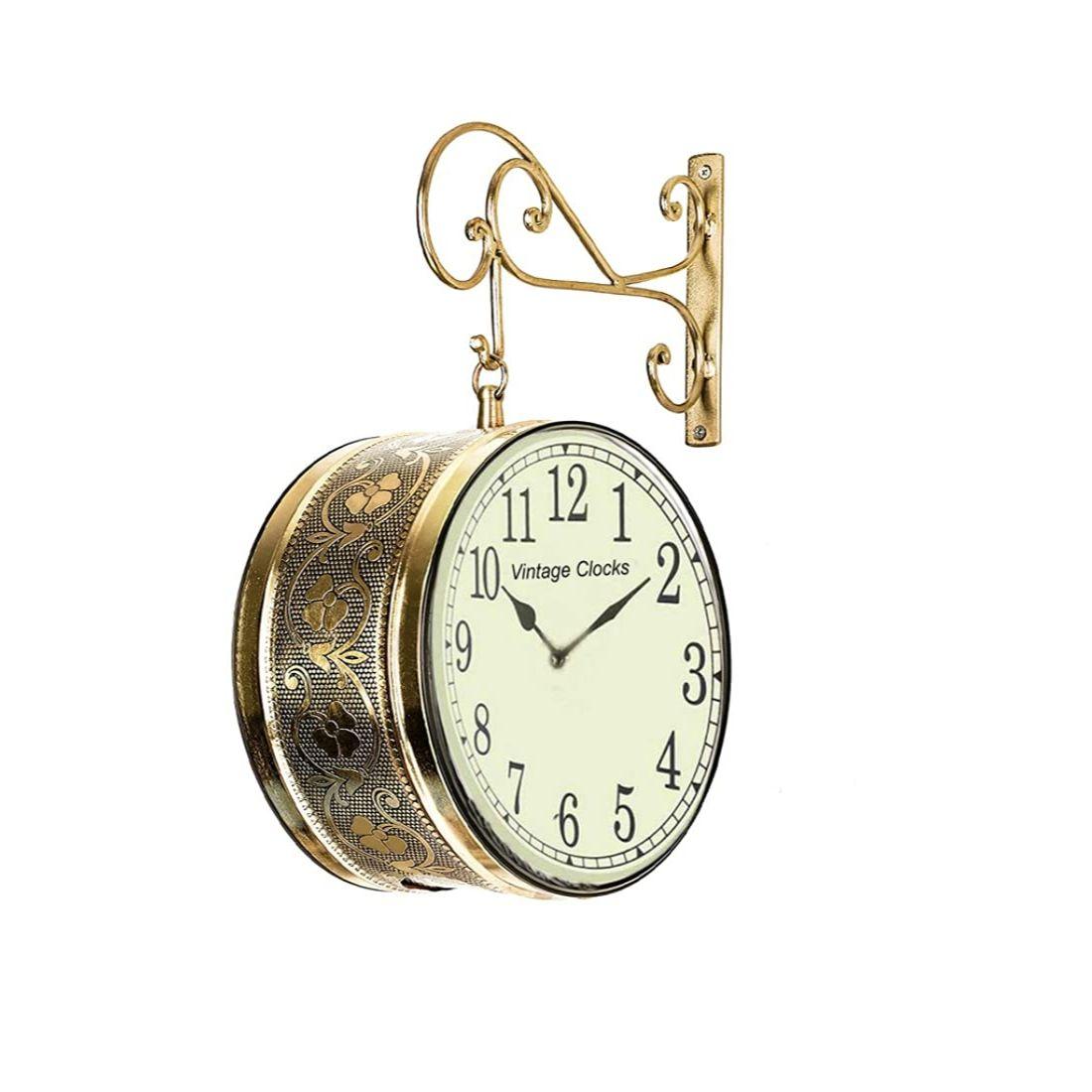 

Metal Analog Round Wall Clock (8 inch, Gold)