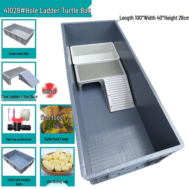 Large Plastic Turtle Tank with Sunning Platform and Breeding Box
