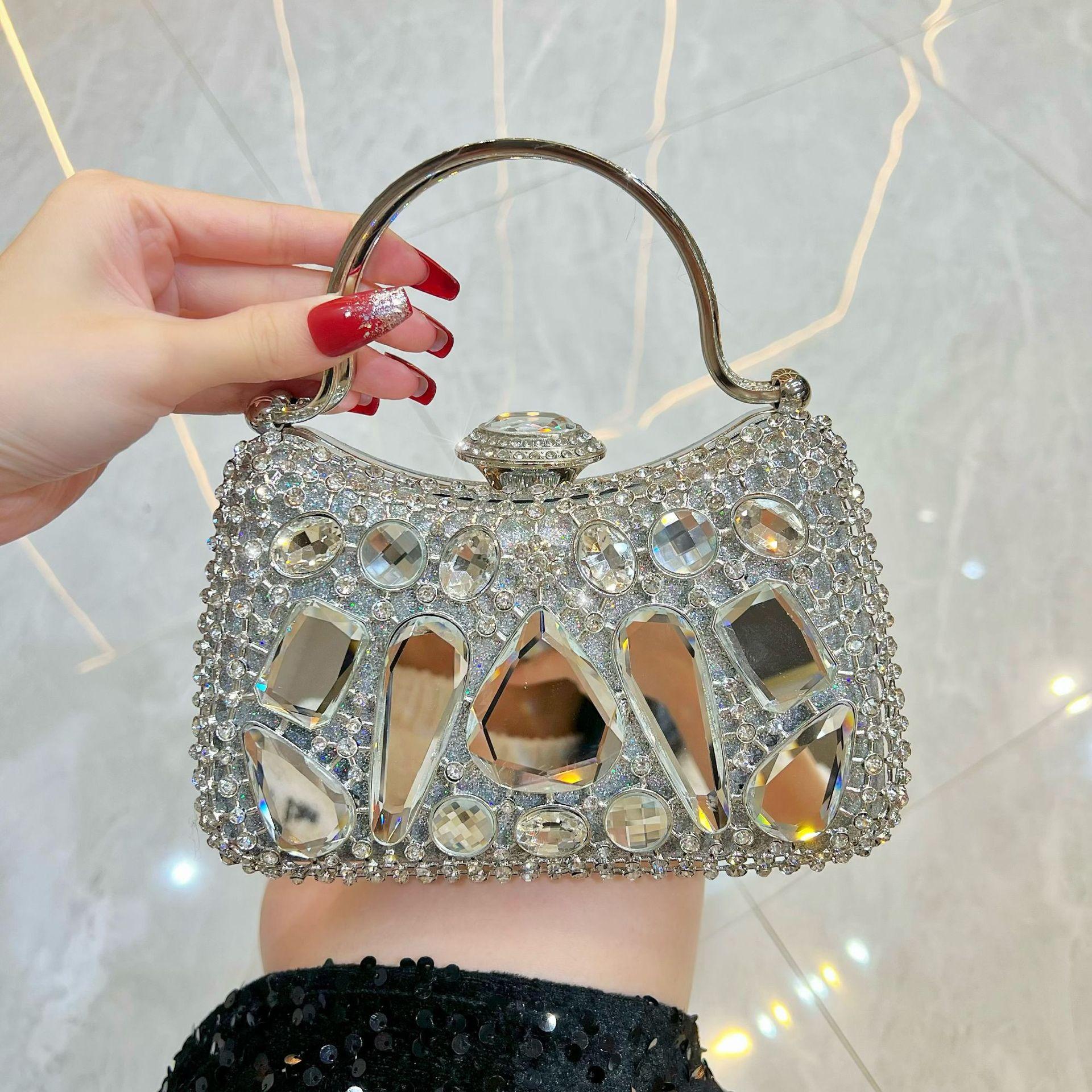

New clutch bag, luxury and exquisite dinner bag, French diamond-encrusted handbag, high-end mat************sam women s bag