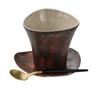 Retro mahogany pattern ceramic coffee cup light luxury handmade mug literary and antique home office water cup