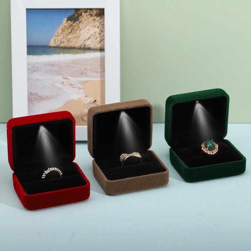 Creative LED Velvet Jewelry Storage Box for Rings, Pendants, Necklaces, Bracelets, and Bangles.