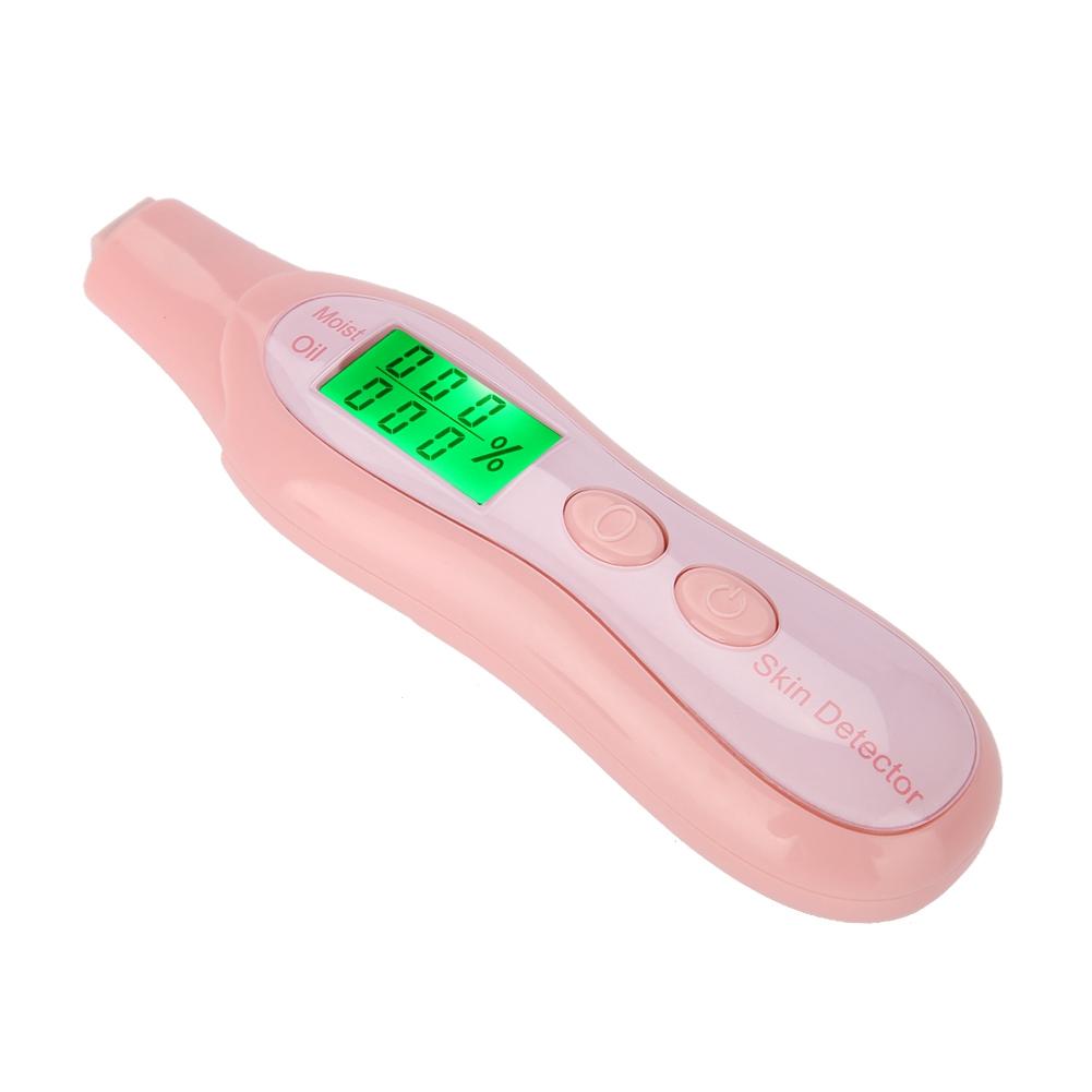 Digital LCD Display Precision Skin Sensor Tester Facial Moisture Water Oil Analyzer Pink