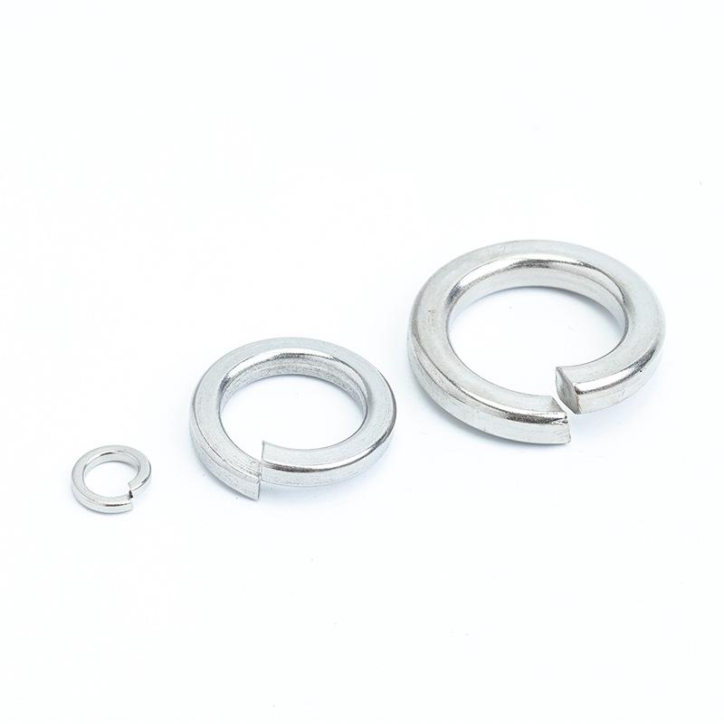 GB93 304 Stainless Steel Spring Washer - Open Style, White Finish, Sizes M2 To M6