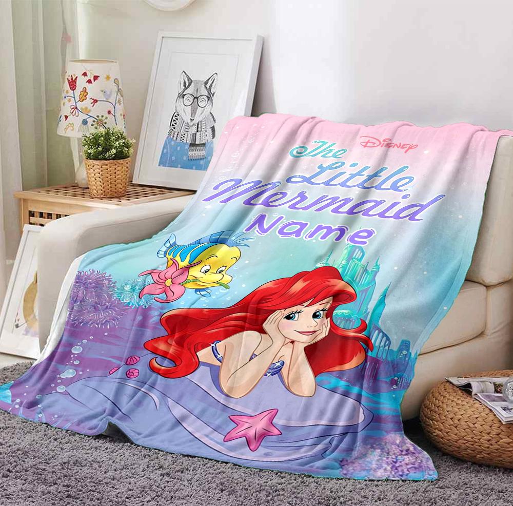 Custom Name Undersea Adventure Flannel Blanket Throw Blanket Soft Warm Sofa Bed Home Decor Unique Gift