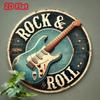 Vintage Tin Rock Guitar Wall Decor Music Room Sign Gift