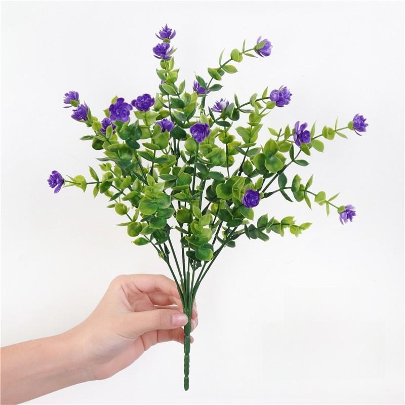 Plastic Fake Floral With Eucalyptus And Chrysanthemum For Party Decorations