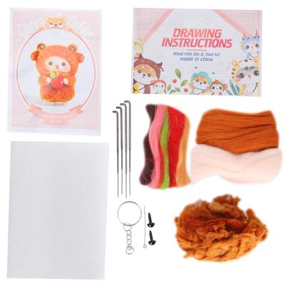 Nadelfilz-Set Wolle Schaf Puppe Plüschpuppe DIY Herstellungsmaterialpaket für Anfänger208# Hell