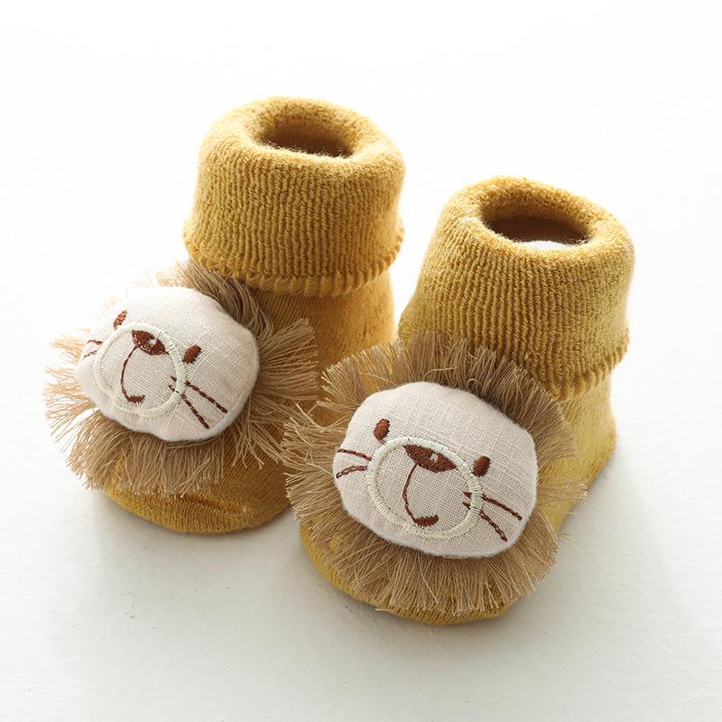 Cozy Non-Slip Terry Socks: Warm Mid-Calf Cotton for Babies & Kids