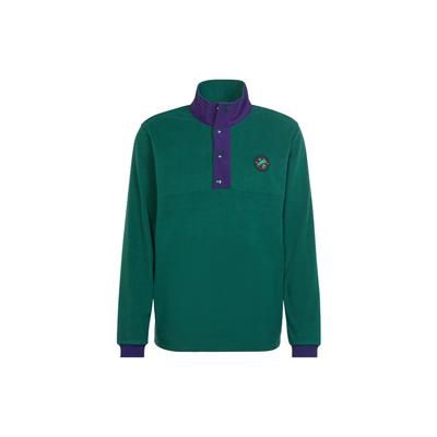 Originals Adicolor Trefoil Snap Fleece Besticktes Stehkragen-Sweatshirt Herren Sweatshirt Grün II8483
