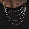 1.2mm Gold Color Stainless Steel Necklace for Men Hip Hop Titanium Steel Square Snake Chain Necklace Jewelry Accessories
