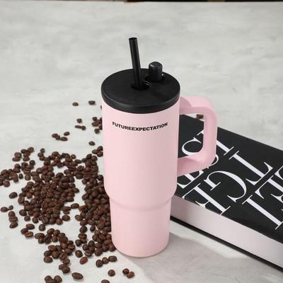 Shangqi Isolierter Edelstahl Auto-Becher mit Griff & Strohhalm