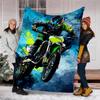 Off-road Motorcycles Theme Printed Blanket - Perfect for Couch, Bed, Travel & Outdoor Use | Machine Washable, Cozy & Durable.