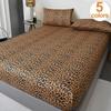 Wild Leopard Print Microfiber Bed Fitted Sheet - Comfort, Hypoallergenic, Twin/Full/Queen/King Size, Add A Bold Statement