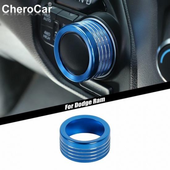 Gear Shift Switch Knob Cover Trim Ring for Dodge RAM 2018+ Blue Aluminum Alloy