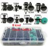 120PCS 8 Sizes Fastener Clips + 50PCS Nylon Tie Wrap For Fender Bumper Car Door