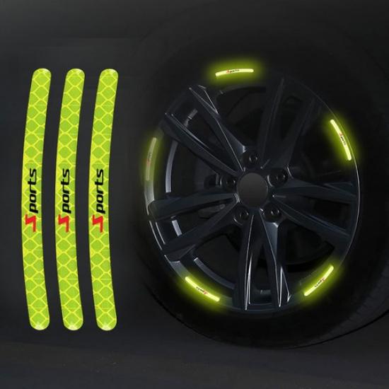 20Pcs Sports Reflective Sticker Wheel Hub Rim Stripe Decal Strip Car Accessories