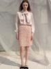 SORRY, TOO MUCH LOVE Nobility Satin Ribbon Scarf Blouse_Beige